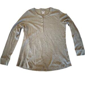 Natural Reflections Thermal Henley Olive Green XL Gorpcore